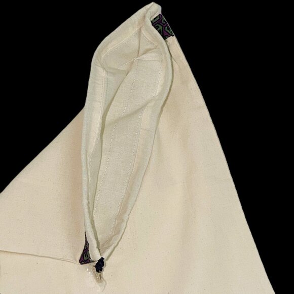 Authentic Tory Burch Dust Bag Canvas Drawstring Purple Green Trim 14x18 - Picture 3 of 8